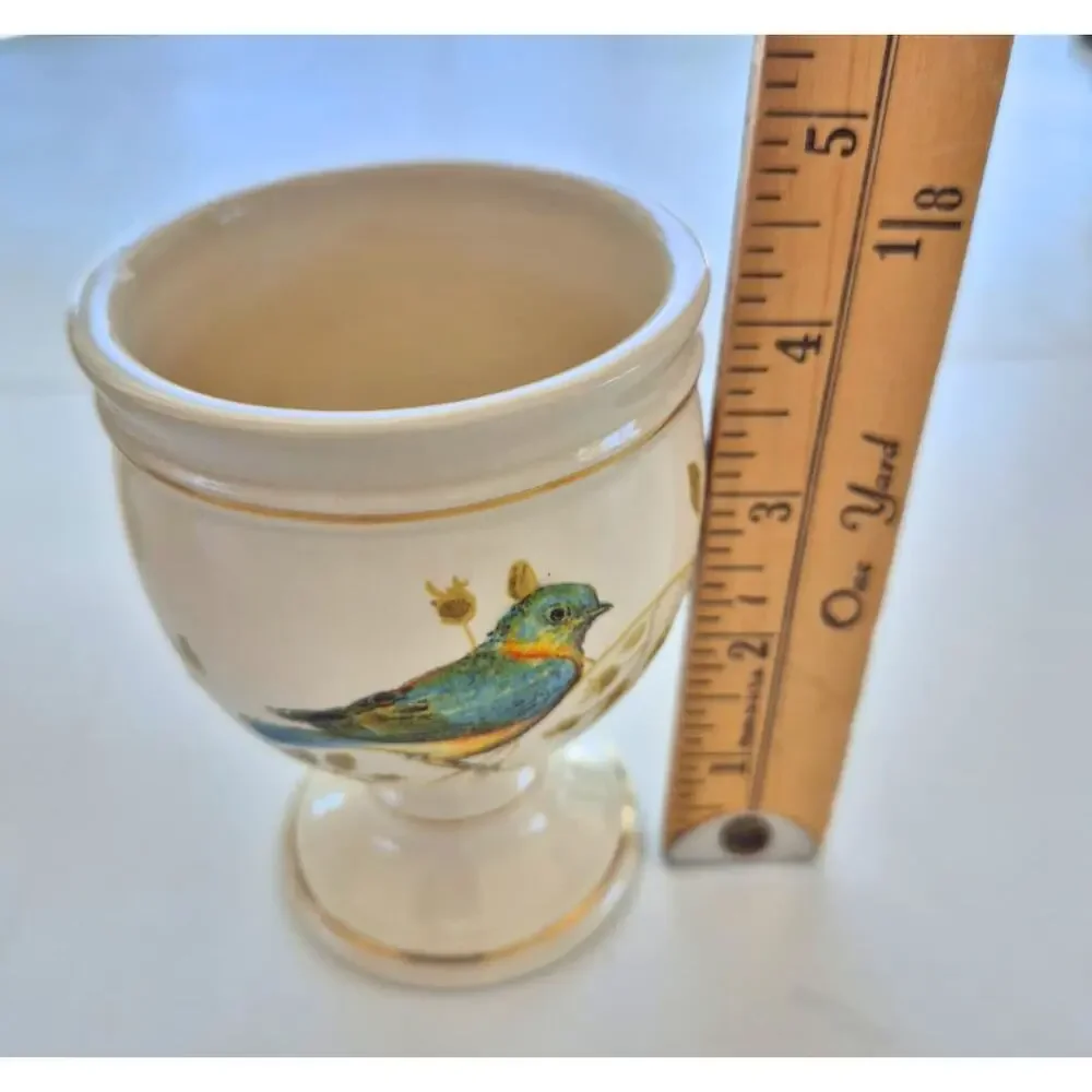 Gilded Birds Bathroom Soap Dish Lotion Dispenser Tumbler 3 Piece Set Like New